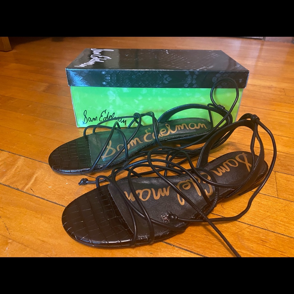 Sam Edelman Tihana, Black Nappa Sandal Size 11 M